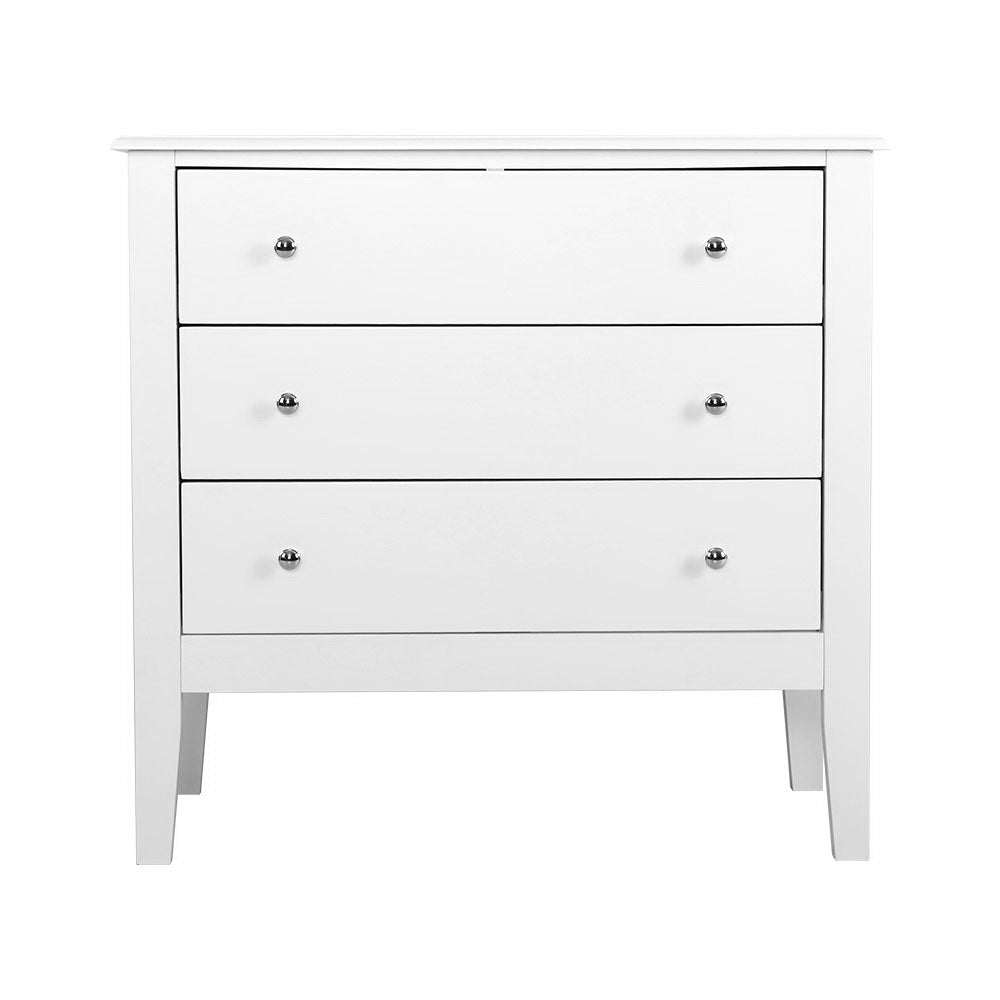 Artiss 3 Chest of Drawers - BRITTANY White