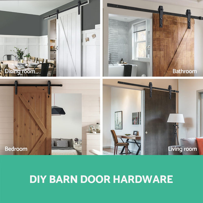 Cefito Sliding Barn Door Hardware Track Set 2m Roller Kit Slide Office Bedroom