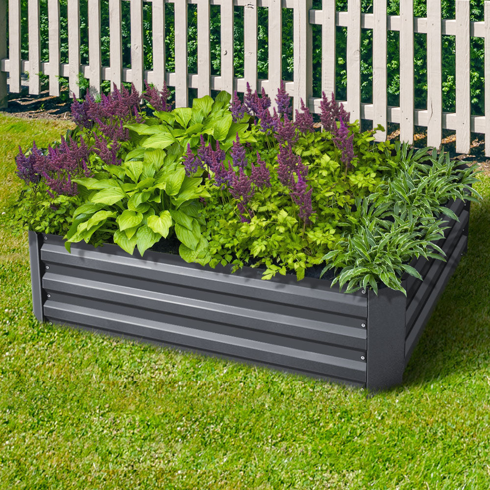 Greenfingers 2x Garden Bed 120x90cm Planter Box Raised Container Galvanised Herb