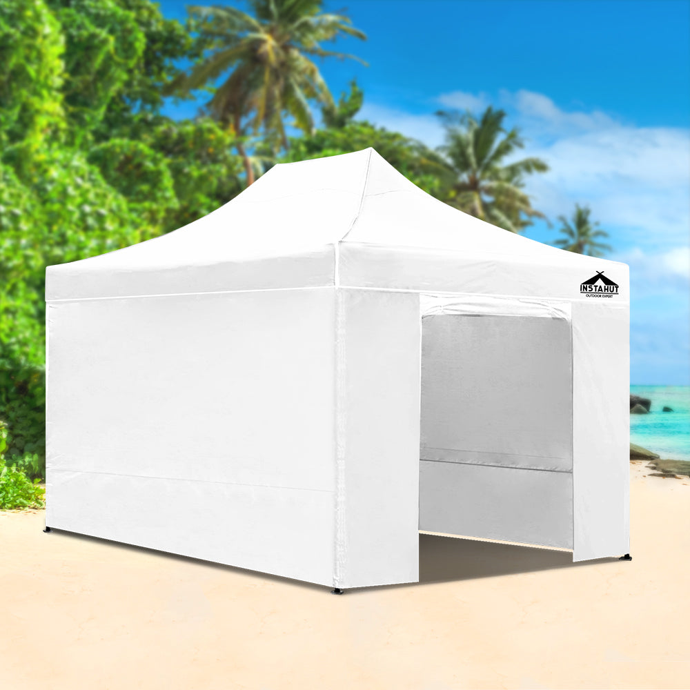 Instahut Gazebo 3x4.5 Pop Up Marquee Folding Tent Wedding Gazebos Camping Outdoor Shade Canopy White