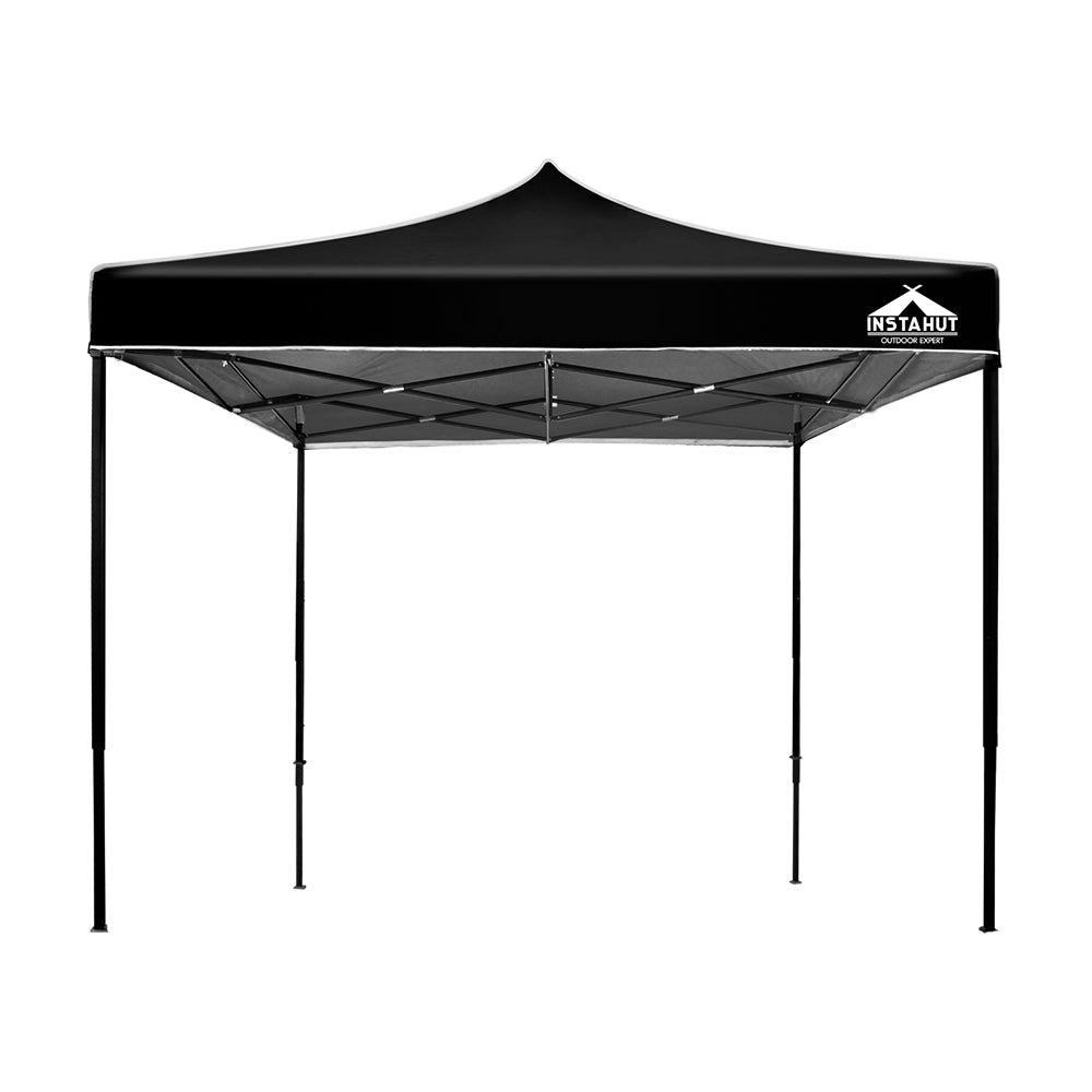 Instahut Gazebo Pop Up 3x3m w/Base Podx4 Marquee Folding Outdoor Wedding Camping Tent Shade Canopy Black