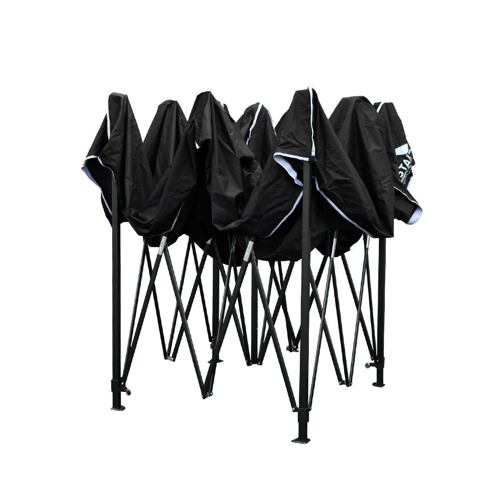 Instahut Gazebo Pop Up 3x3m w/Base Podx4 Marquee Folding Outdoor Wedding Camping Tent Shade Canopy Black