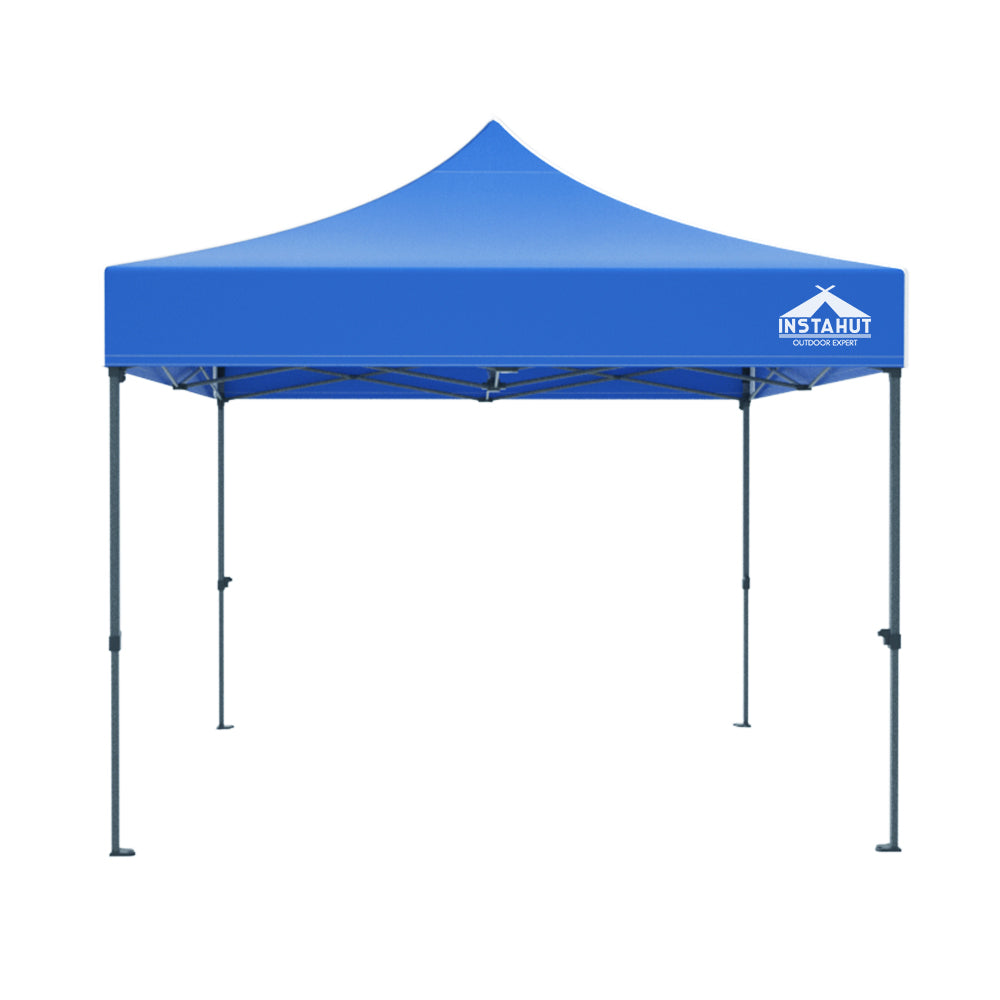 Instahut Gazebo Pop Up 3x3m w/Base Podx4 Marquee Folding Outdoor Wedding Camping Tent Shade Canopy Blue