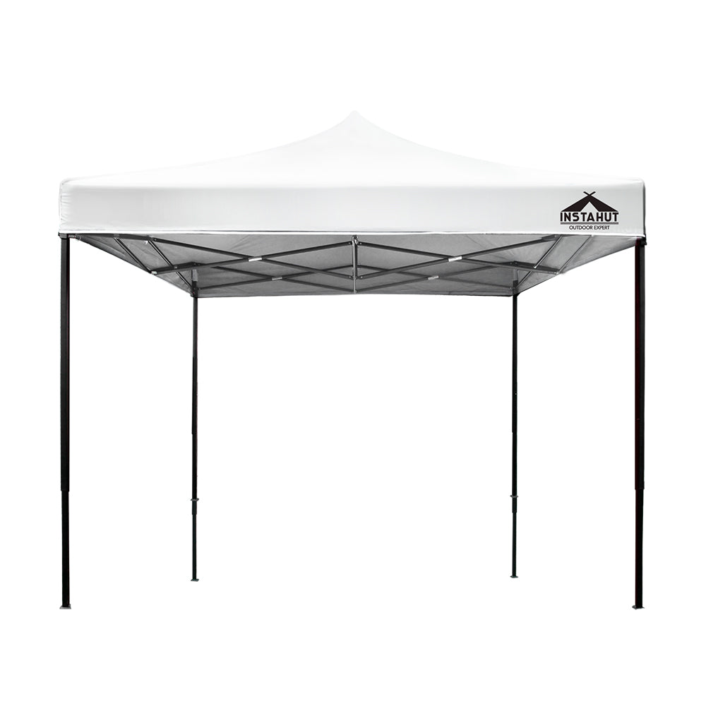 Instahut Gazebo Pop Up 3x3m w/Base Podx4 Marquee Folding Outdoor Wedding Camping Tent Shade Canopy White