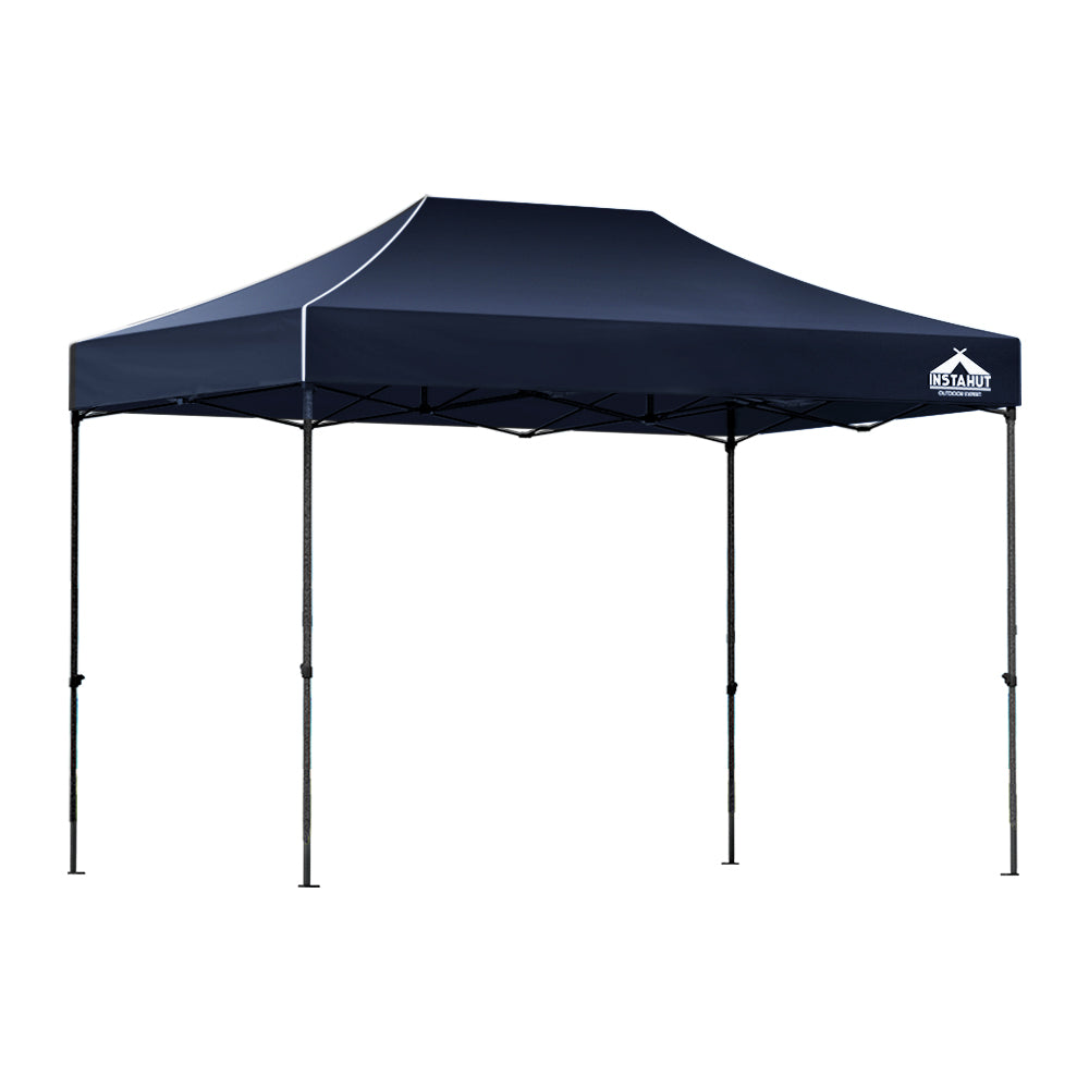 Instahut Gazebo Pop Up 3x4.5m w/Base Podx4 Marquee Folding Outdoor Wedding Camping Tent Shade Canopy Navy