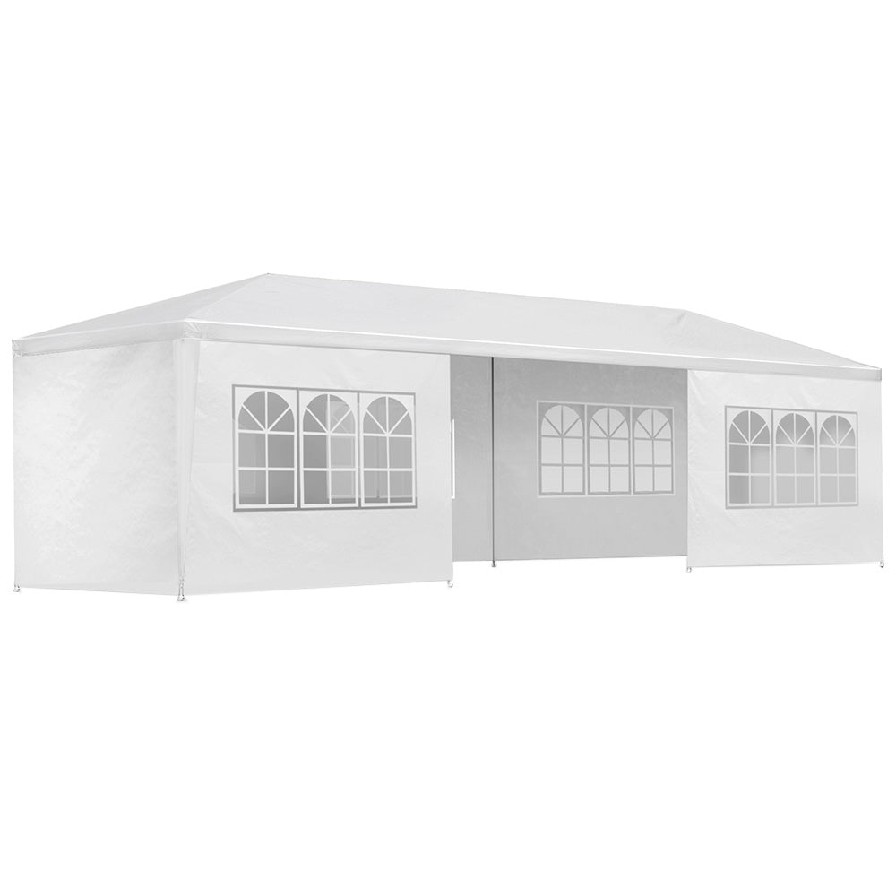 Instahut Gazebo 3x9m Marquee Wedding Party Tent Outdoor Camping Side Wall Canopy 8 Panel White