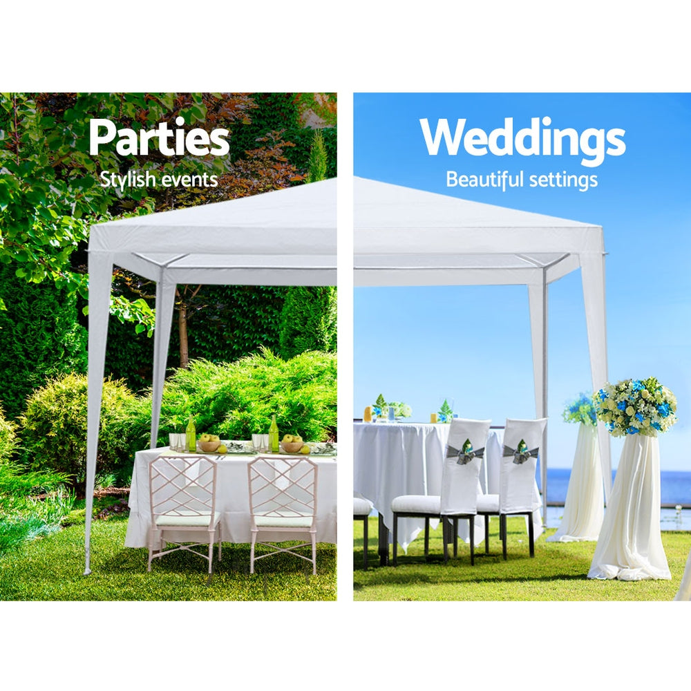 Instahut Gazebo 3x3m Wedding Party Marquee Tent Outdoor Event Camping Canopy Shade White