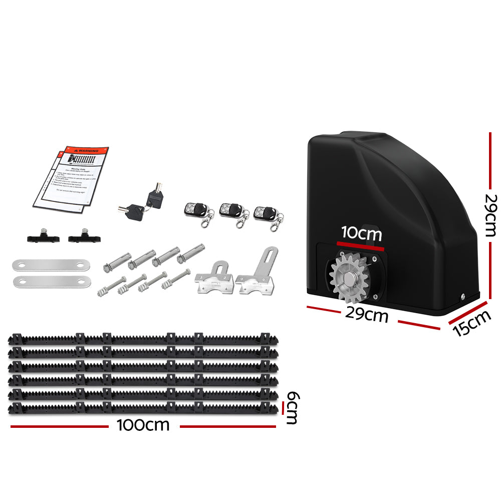 Solar-Powered Automatic Sliding Gate Opener Kit 600KG Lockmaster