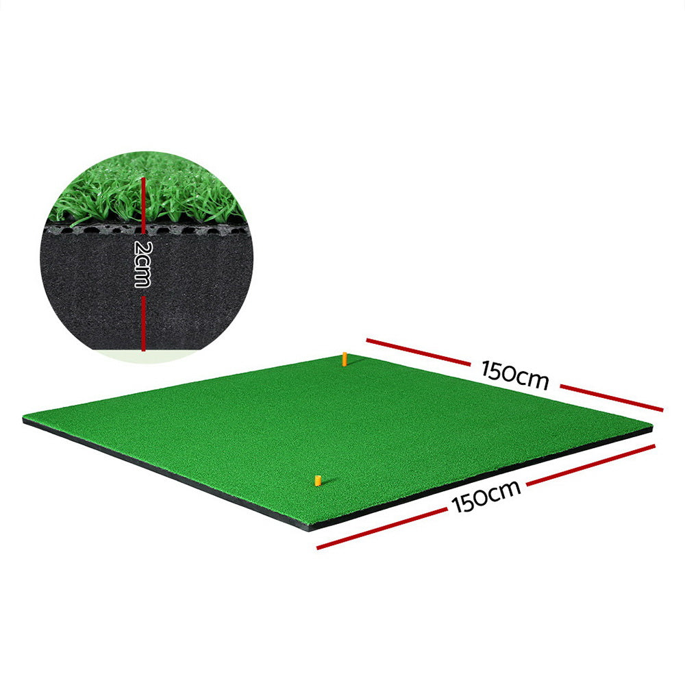 Everfit Golf Hitting Mat Portable DrivingÂ Range PracticeÂ Training Aid 150x150cm