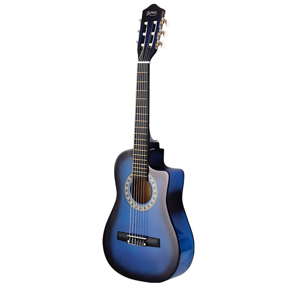 Alpha 34 Inch Classical Guitar Wooden Body Nylon String Beginner Kids Gift Blue