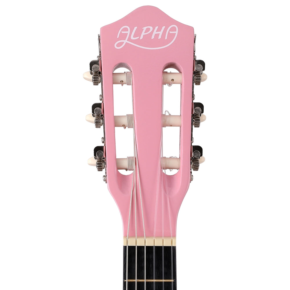 Alpha 34 Inch Classical Guitar Wooden Body Nylon String Beginner Kids Gift Pink