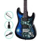 Alpha Electric Guitar Music String Instrument Rock Blue Carry Bag Steel String
