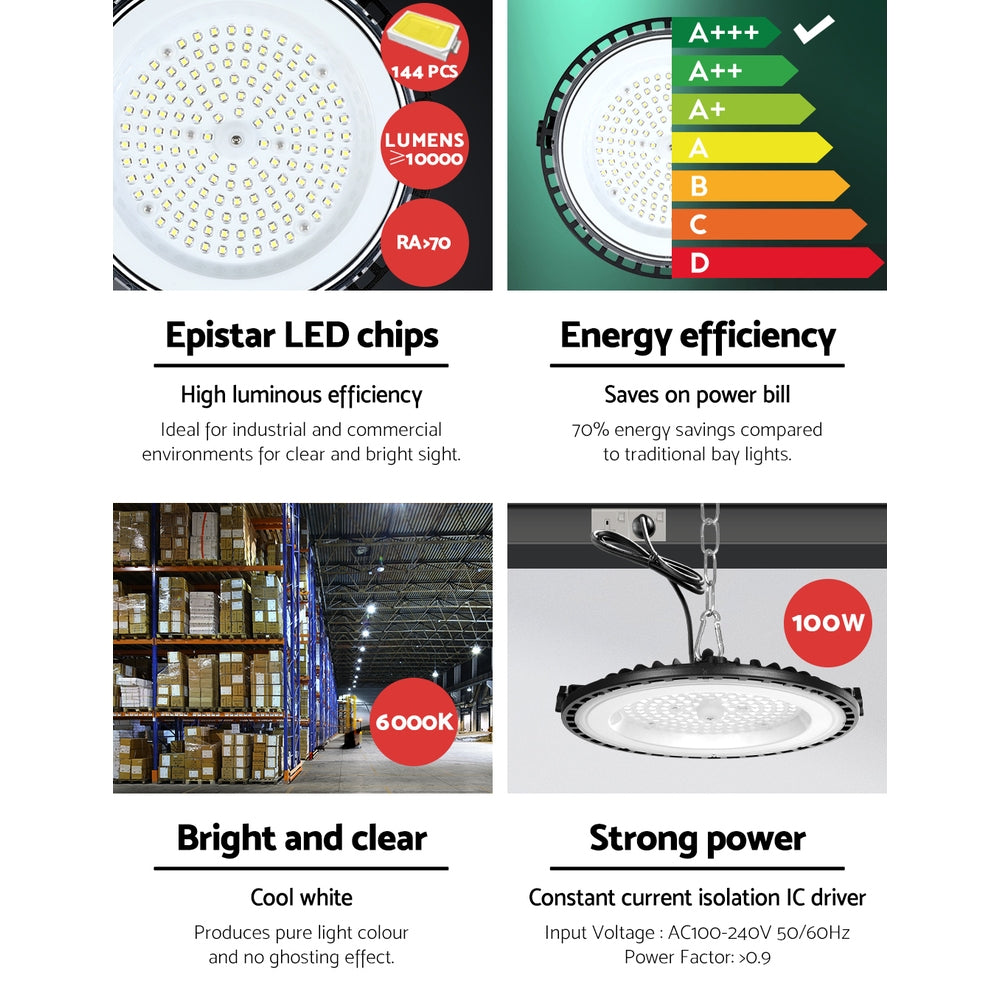 Epistar 3030 LED High Bay Light 100W SAA Approved - Leier