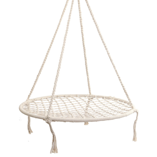 Gardeon Kids Swing Hammock Chair 100cm - Cream