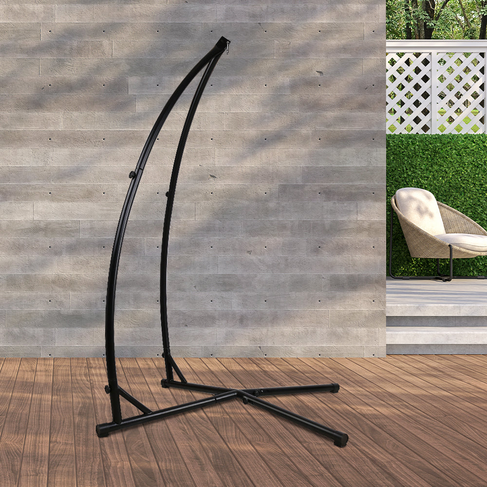 Gardeon Hammock Chair Steel Stand Outdoor Furniture Heavy Duty Black