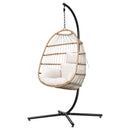 Gardeon Egg Swing Chair Hammock With Stand Outdoor Furniture Hanging Wicker Seat