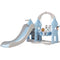 Keezi Kids 170cm Slide and Swing Set Playground Basketball Hoop Ring Outdoor Toys Blue