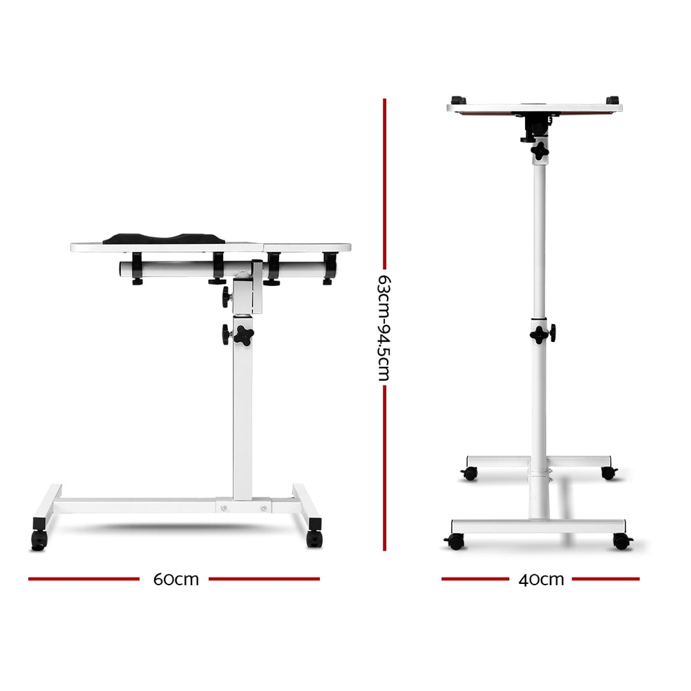 Rotating Laptop Desk with USB Cooler & Wheels - Artiss