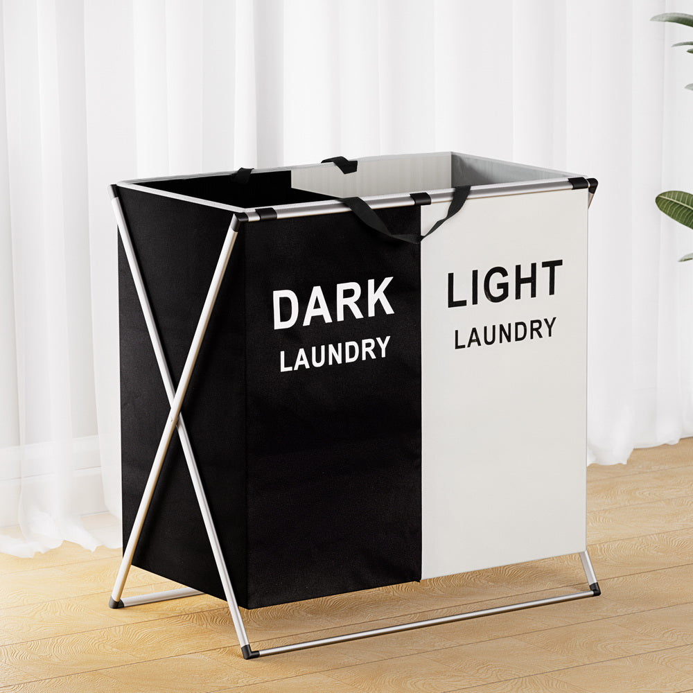 Large Foldable 2-Section Laundry Hamper, Durable, Artiss