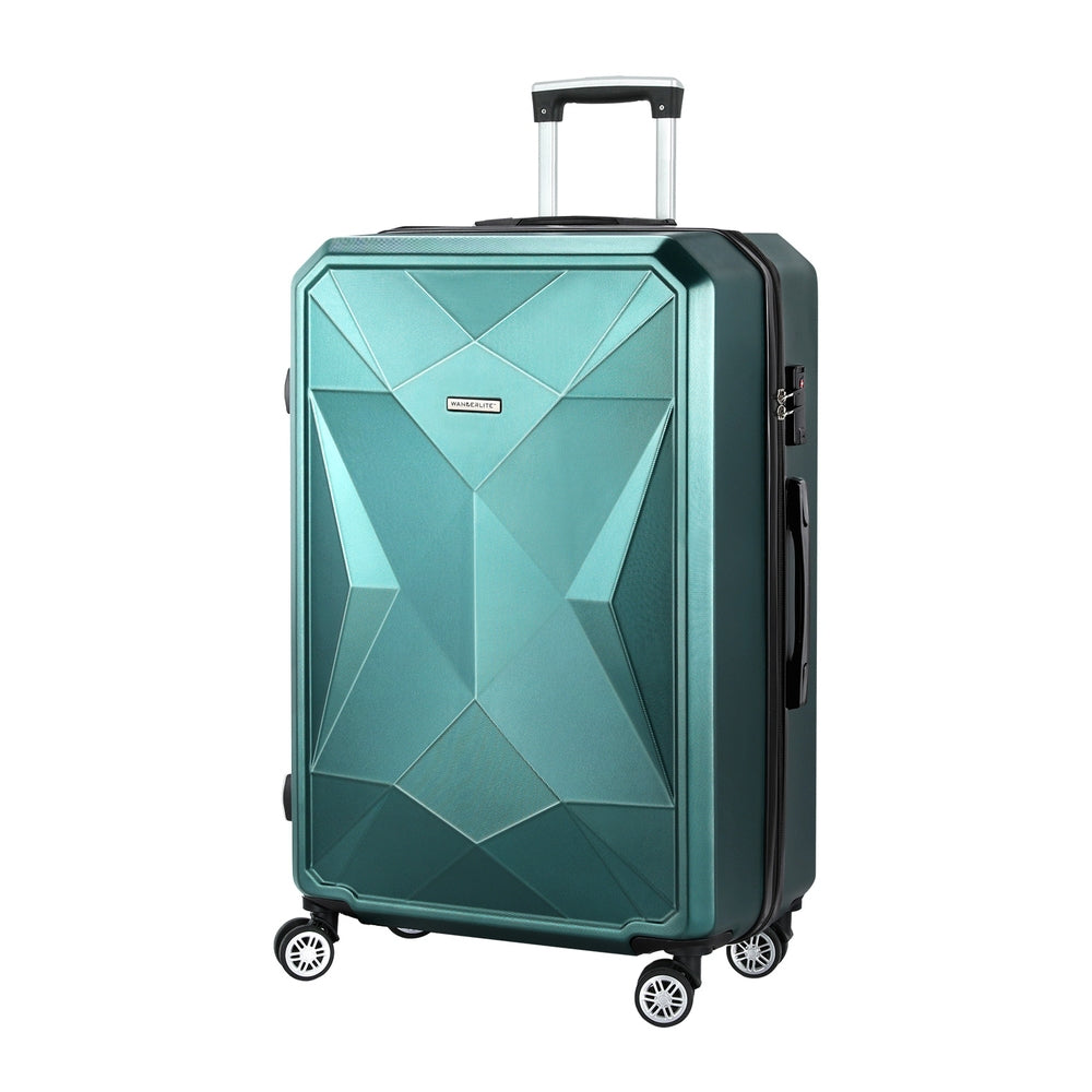 Wanderlite 28" 75cm Luggage Trolley Travel Suitcase Carry On Storage TSA Hardshell Atrovirens