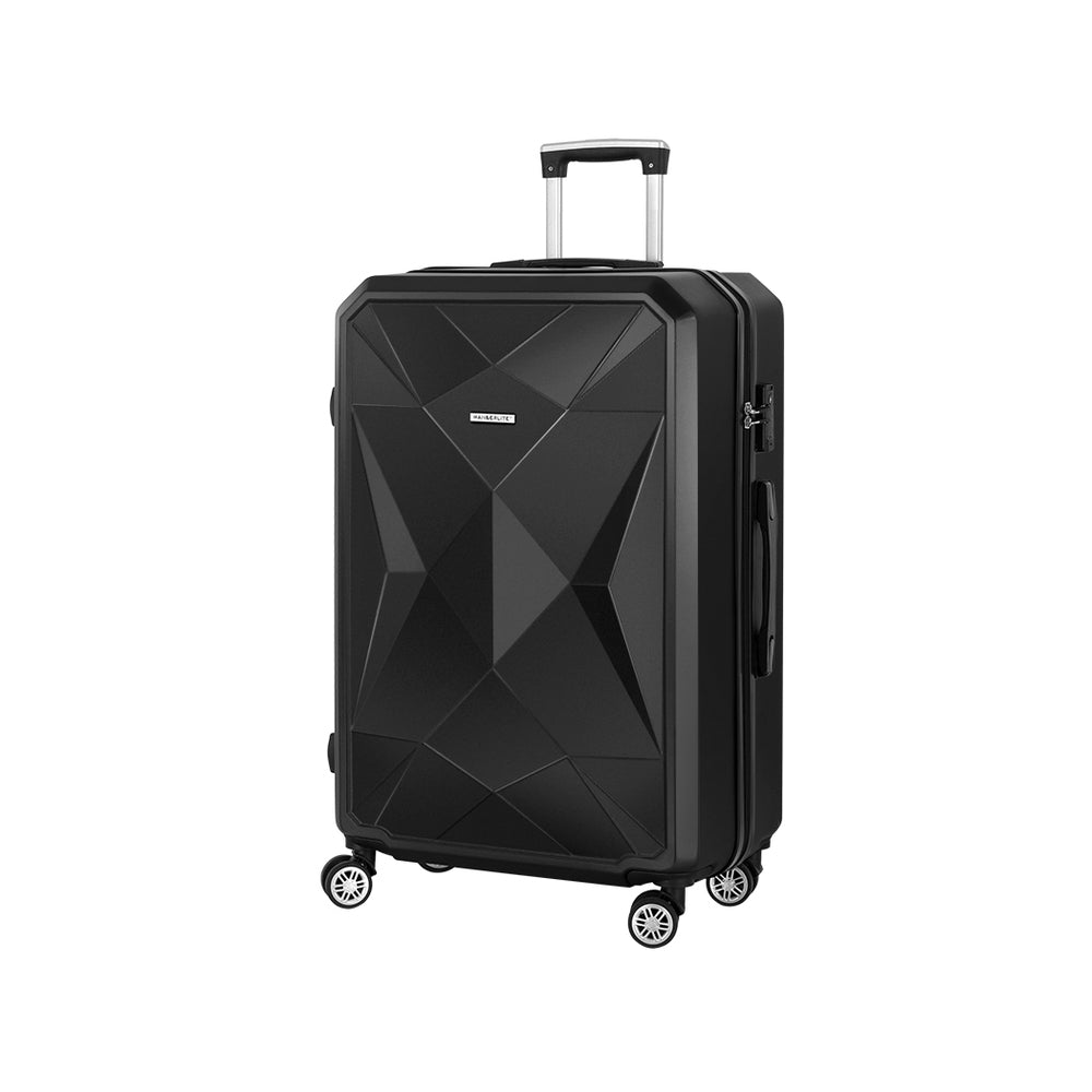 Wanderlite 28" 75cm Luggage Trolley Travel Suitcase Carry On Storage TSA Hardshell Black