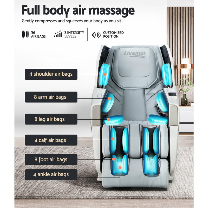 Livemor Massage Chair Electric Recliner Zero Gravity Massage Chair Deluxe Black