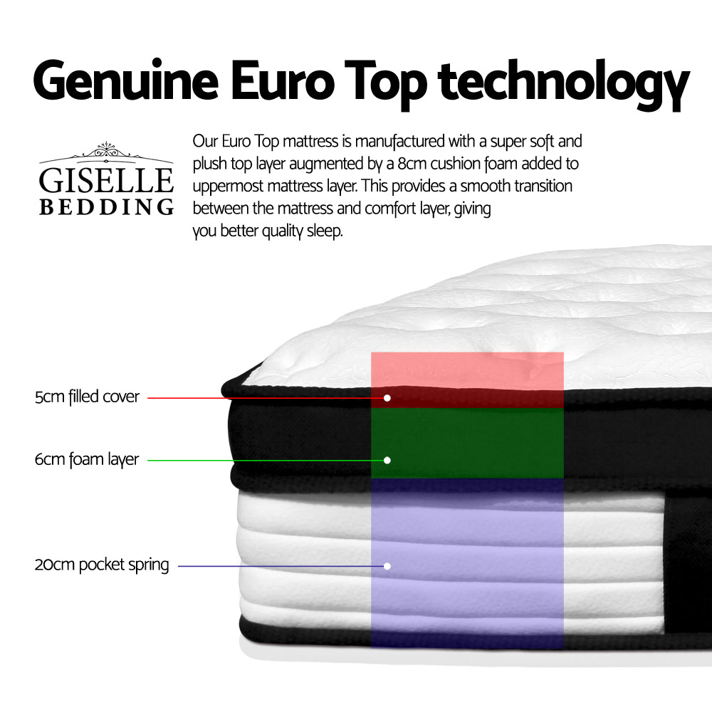 Giselle Bedding 31cm Mattress Euro Top Double