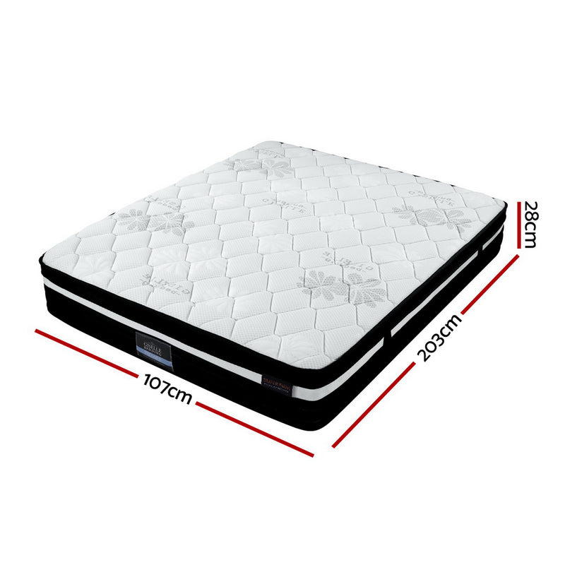 Giselle King Single Bed Mattress Size Extra Firm 7 Zone Pocket Spring Foam 28cm