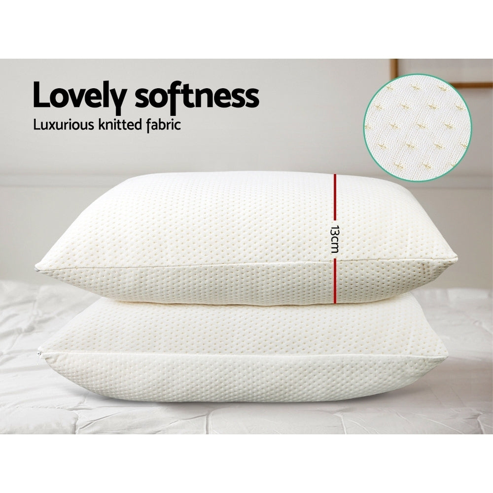 13cm Thick Memory Foam Pillows 2 Pack, Highly Breathable - Giselle Bedding