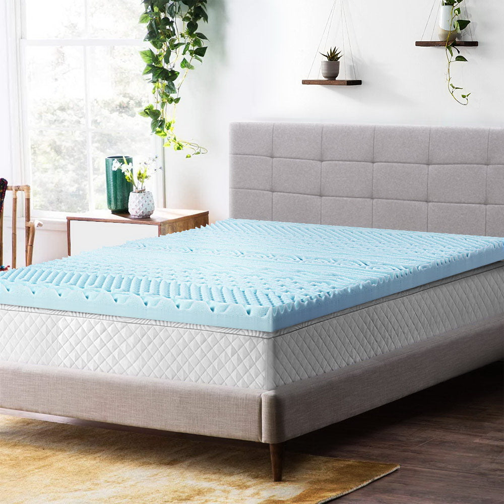 11-Zone Gel Memory Foam Double Mattress Topper, 8cm - Giselle Bedding