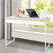 Artiss Metal Desk with Drawer - White with Wooden Top