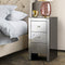 Artiss Mirrored Bedside Tables Drawers Crystal Chest Nightstand Glass Grey