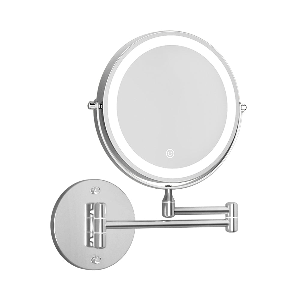 Embellir Extendable Makeup Mirror 10X Magnifying Double-Sided Bathroom Silver