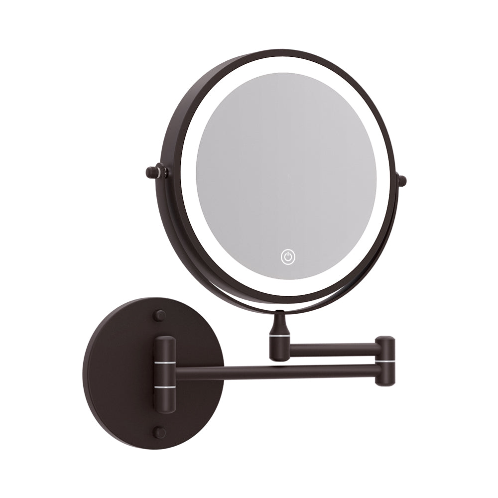 Embellir Extendable Makeup Mirror 10X Magnifying Double-Sided Bathroom Brown