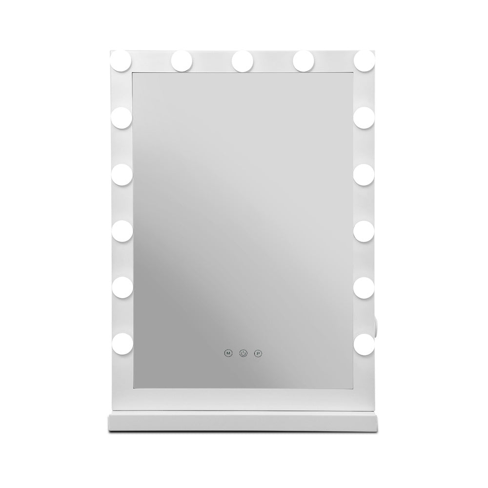 Embellir Makeup Mirror With Light Hollywood Vanity LED Mirrors White  50X60CM