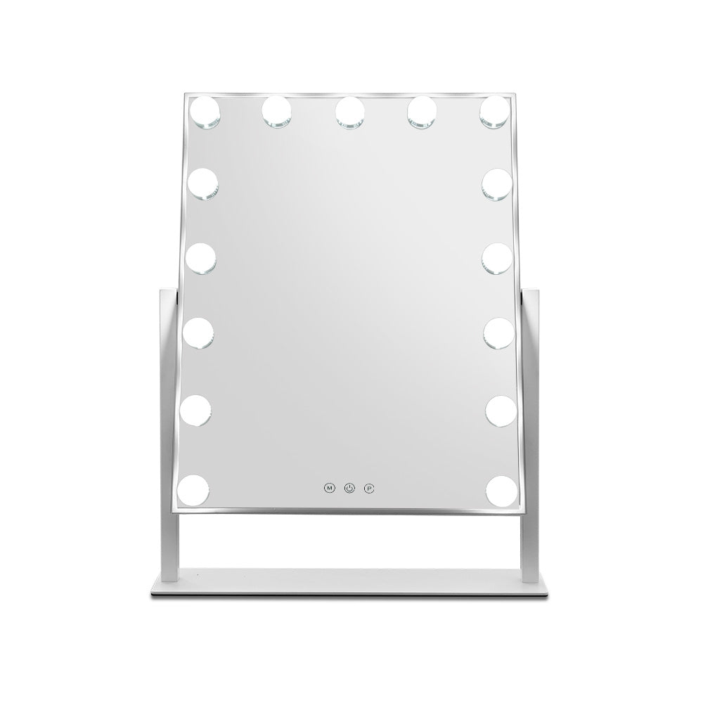 Embellir Makeup Mirror 40X50cm Hollywood with Light Round 360&deg; Rotation 15 LED