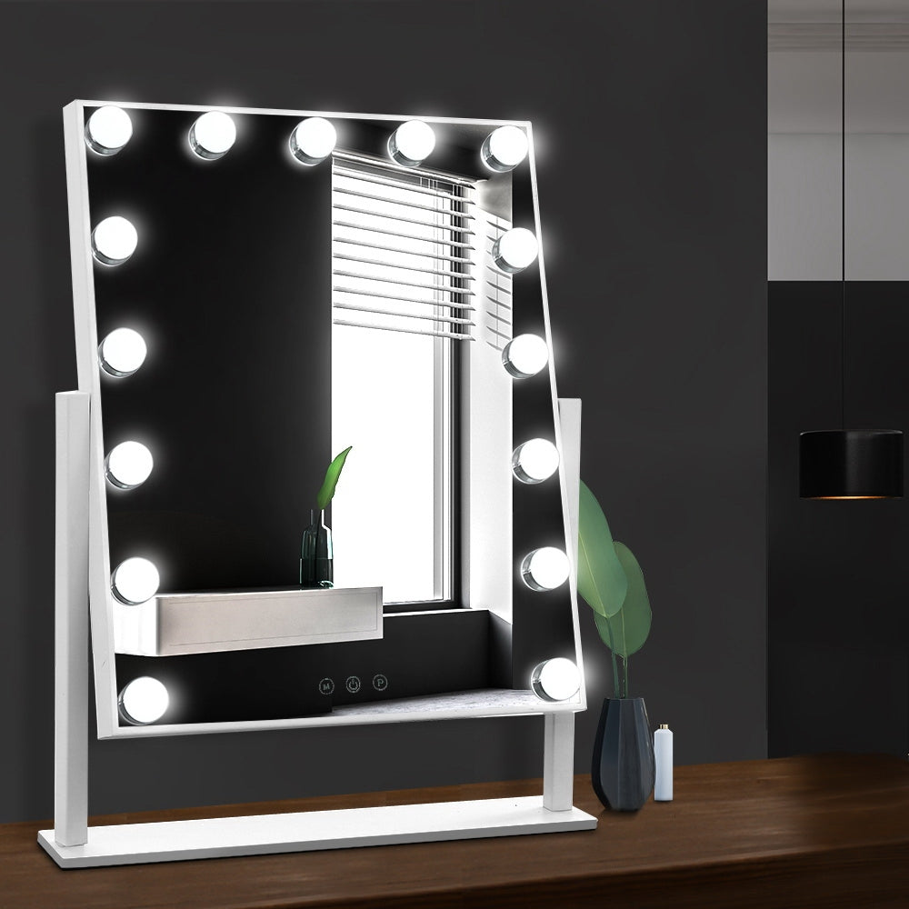 Embellir Makeup Mirror 40X50cm Hollywood with Light Round 360&deg; Rotation 15 LED