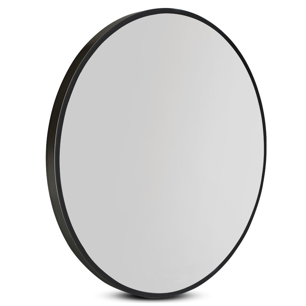 Embellir Wall Mirror Makeup 90cm Home Decor Framed Mirrors Bathroom Round Black