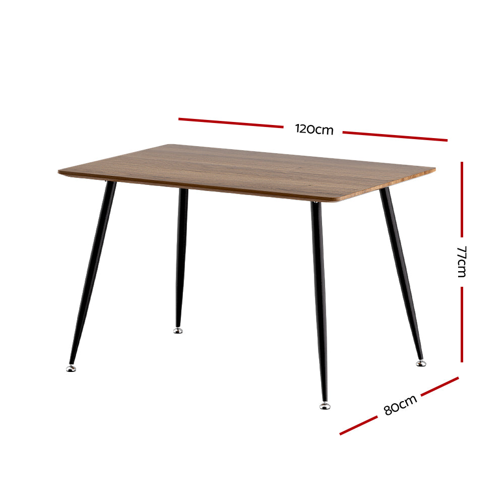 Artiss Dining Table 4 Seater Kitchen Cafe Wooden Table Rectangular 120CM