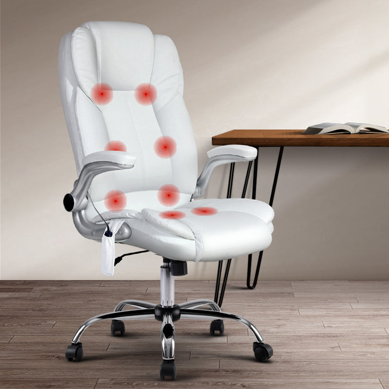 Artiss Massage Gaming Office Chair 8 Point Heated Chairs Computer