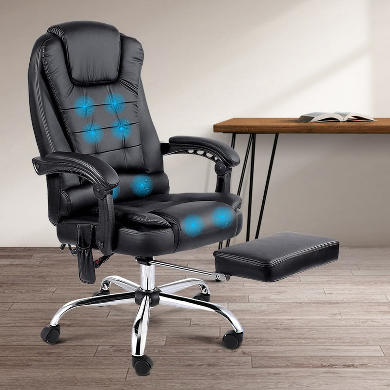 Artiss Massage Gaming Office Chair 8 Point Heated Chairs Computer
