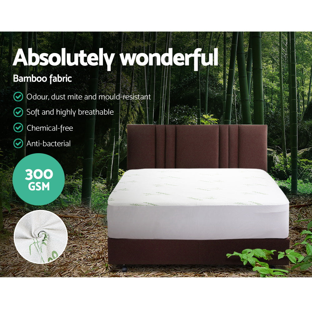 Water-Resistant Bamboo Double Mattress Protector - Giselle Bedding