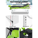 Zenses Massage Table 75cm Portable 3 Fold Aluminium Beauty Bed Green