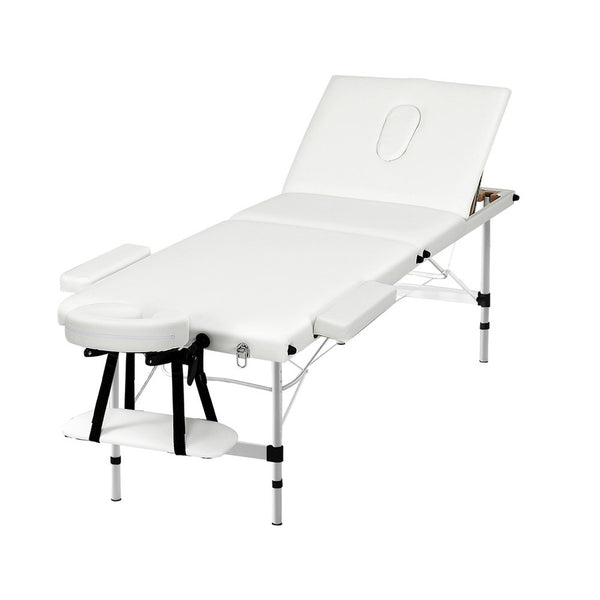 Zenses Massage Table 3 Fold Aluminium 65CM Width Portable Therapy Beauty Bed