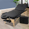Zenses Massage Table 70cm 3 Fold Wooden Portable Beauty Therapy Bed Waxing Black