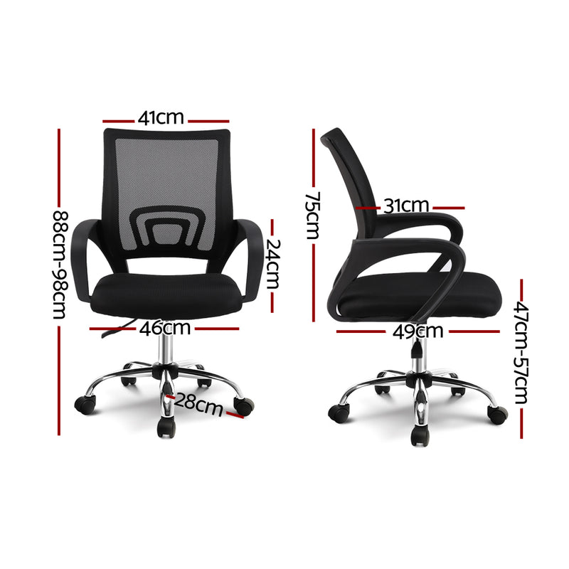 Artiss Office Chair Gaming Chair Computer Mesh Chairs Executive Mid Back Black
