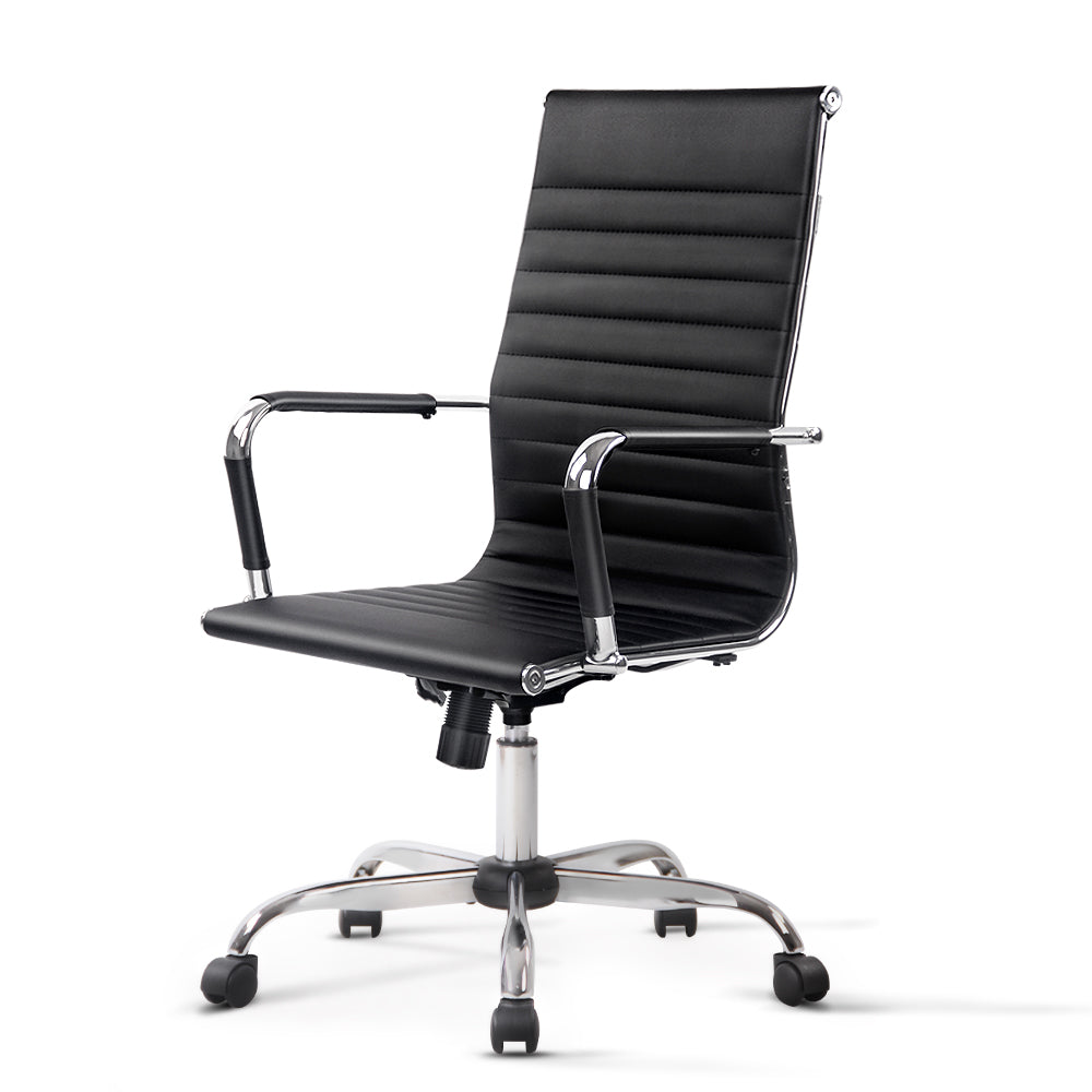 Artiss Office Chair Conference Chairs PU Leather High Back Black