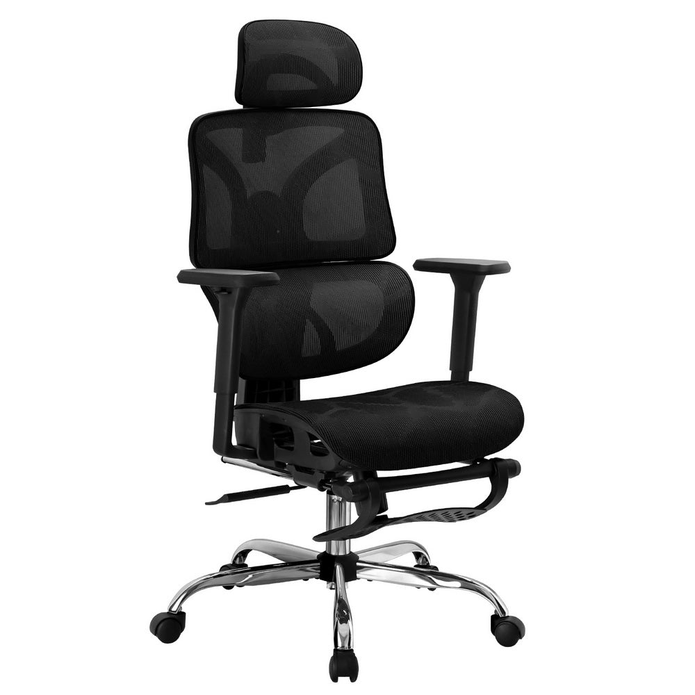 Ergonomic High-Back Mesh Office Chair w/ Footrest - Artiss