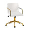 Velvet Office Chair Executive Fabric Computer Chairs Adjustable Work Study White