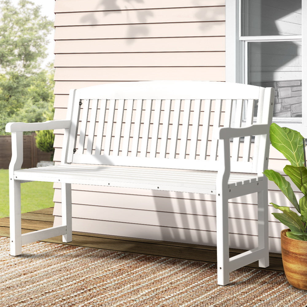 Handcrafted Wooden 2-Seater Garden Bench, Weather-Resistant - Gardeon